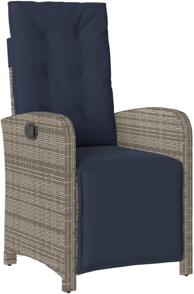 Backyard Furniture Patio Conversation Sets Outdoor Seating 5 Piece Patio Dining Set with Cushions Gray Poly Rattan Suitable for Gardens, Balconies, Decks