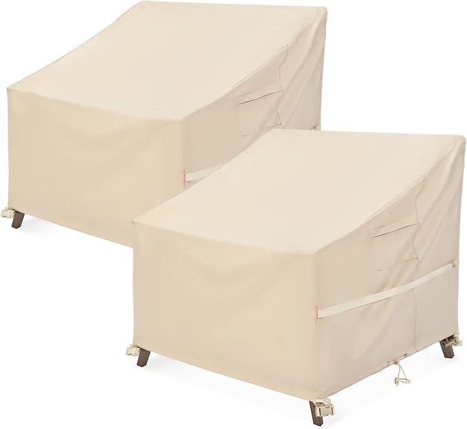Patio Chair Cover, 600D Heavy Duty Lounge Deep Seat Cover Waterproof Outdoor Chair Covers for Lawn Furniture, All-Weather Protection Lawn Chair Covers(38" W x 31" D x 29" H)