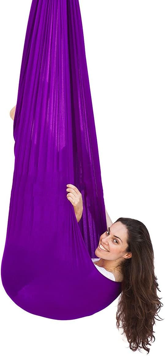 Sensory Swing for Adults Kids Indoor Therapy Swing Outdoor Calming Cuddle Snuggle Hammock Adjustable Durable Fabric Compression Swing for Autism ADHD Aspergers