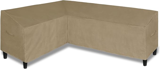 Easy-Going Patio L-Shaped Sectional Sofa Cover, 83“X104 Waterproof Outdoor Sectional Cover, Heavy Duty Garden Furniture Cover with Air Vent (Left Facing, Camel)