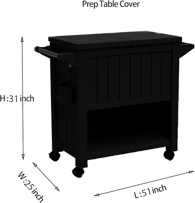 Outdoor Prep Table Cover 51''L x 25''W x 31''H,Heavy Duty Waterproof 600D Furniture Cover for Stainless Steel Food Table,Cart Prep Table,Coffee Table,BBQ Grill Table,Dining Table Office Desk