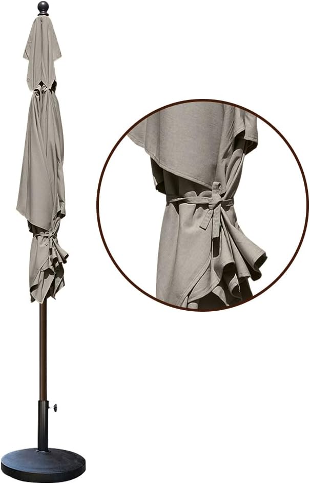EliteShade USA 10-Year-Non-Fading 6x6Ft Square Market Patio Umbrella, UPF 50+ UV Protection Performance Sun Umbrella, Heavy Duty Commercial Grade Outdoor Table Umbrella with Crank, Windproof Vented Top for Garden, Pool, Deck and Outdoor Playsets, Taupe
