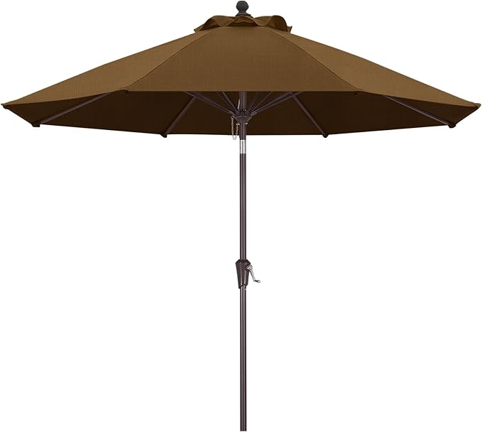 ABCCANOPY OLEFIN® 5-Year No Fading 9FT Patio Umbrella, Outdoor Table Umbrella with 8 Sturdy Ribs for Deck, Backyard, Yard (Dark Brown)