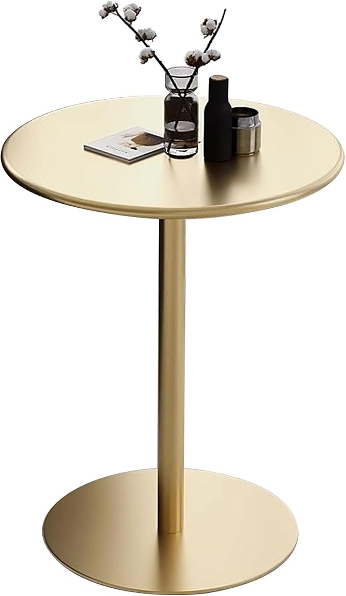 Modern Round Bar Table with Sturdy Metal Base - High Top Pub Table for Kitchen, Outdoor Bistro, Cocktail & Leisure Coffee - Home Decor (40x40x62cm)