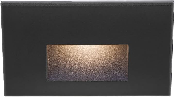 WAC Landscape Lighting, LEDme 120V LED Horizontal Indoor and Outdoor Step and Wall Light 3000K Built-in LED in Black