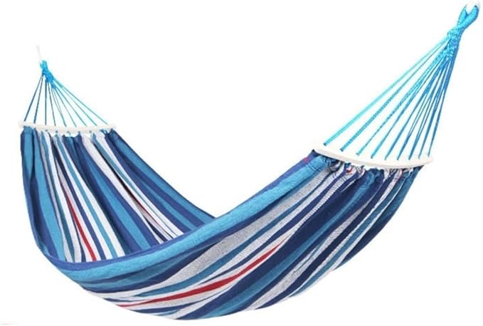 Outdoor hammocks Swing， Recreation Outdoor Leisure Canvas Hammocks Ultralight Camping Hammock Household Anti-Rollover Hammock for Hikers Hammock Camping (Color : Blue, Size : 190 * 100cm)