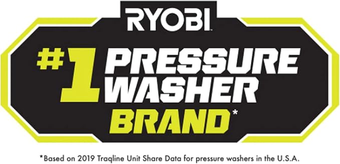 RYOBI RY40PW01DG9 1,500 PSI 1.2 GPM 40-Volt Cold Water Cordless Electric Pressure Washer with Two 5.0 Ah Batteries and Charger Included