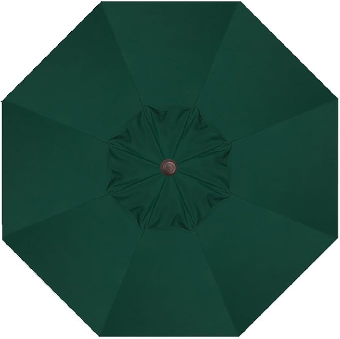 Treasure Garden Deluxe Crank-Tilt 9-FT Octagon Market Umbrella - Outdoor Patio, Deck, Pool, Backyard Stand Alone Umbrella - Heavy Duty w/Black Frame & Obravia Fabric (Forest)