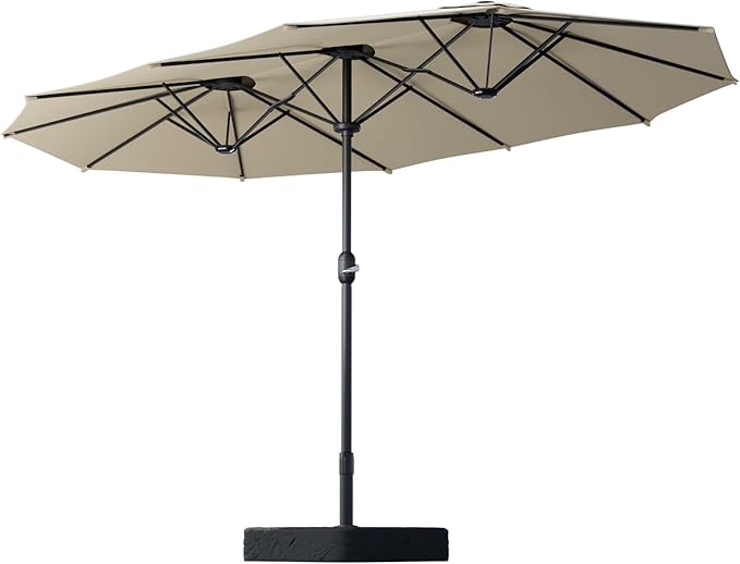 Sannwsg 15ft Large Patio Umbrella, Double Sided Outdoor Umbrellas, Market Umbrellas with Crank Handle, Backyard Umbrela for Deck, Garden, Pool
