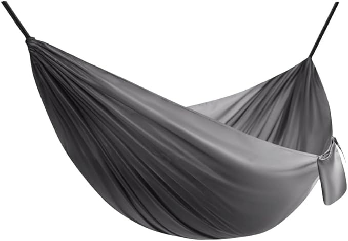 Polyester Hammock with Built-in Storage Pocket Large Space Lightweight Portable Outdoor Camping Hammock(Grey)