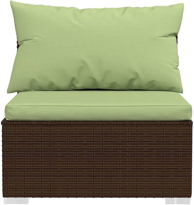 7 Piece Patio Lounge Set with Cushion, Outdoor Patio Sectional Patio Lounge Set Piece Patio Set Furniture Conversation Sets s Poly Rattan Brown