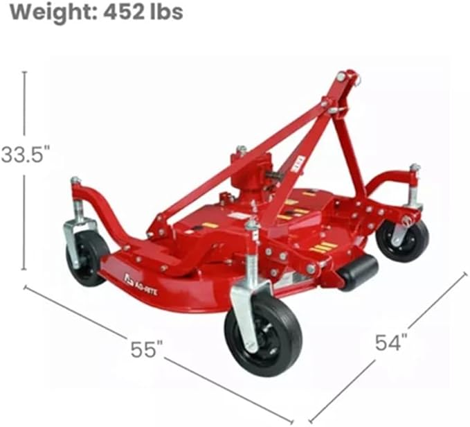 48" Finishing Mower | 3-Point Cat 1 Hitch | 3-Blade Rear Discharge for 16-50 HP Tractors | Grooming Attachment for Lawns and Pastures | 540 RPM PTO (PTO Shaft Not Included)