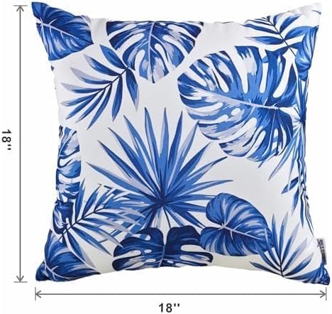 JMGBird Outdoor Pillows Pack of 2 Waterproof Throw Pillows with Insert 18×18 Inch Weather-Resistant Decorative Pillows for Home Furniture Patio Couch Sofa