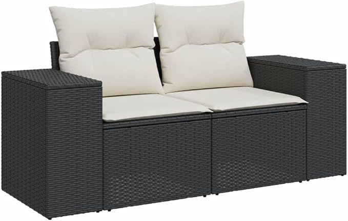 Garden Sofa Set Black, Cream White Patio Conversation Set Patio Dining Ensemble for Balconies