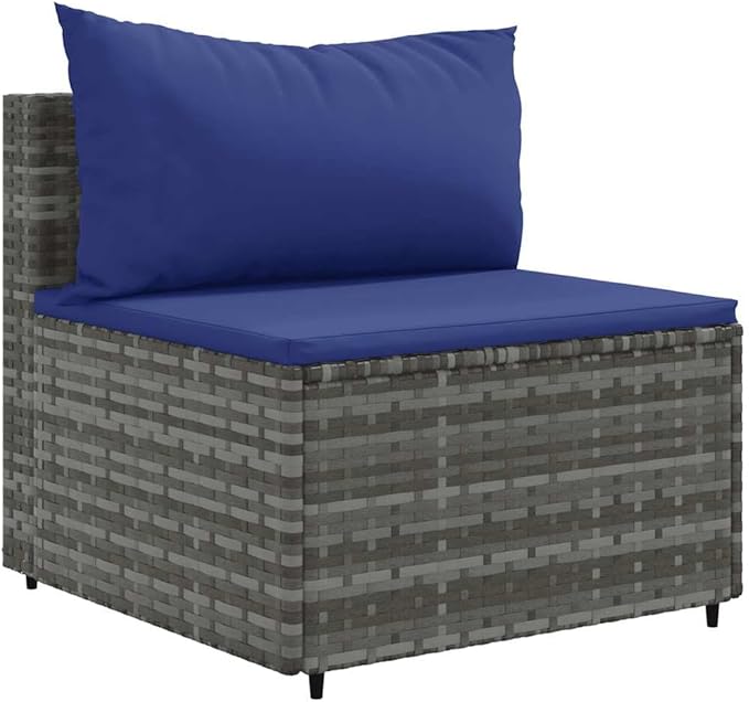 Patio Furniture Sets,Outdoor loveseat,Patio Conversation Sets,5 Piece Patio Sofa Set with Cushions Gray Poly RattanSuitable for Patio, Garden, Gazebo Low