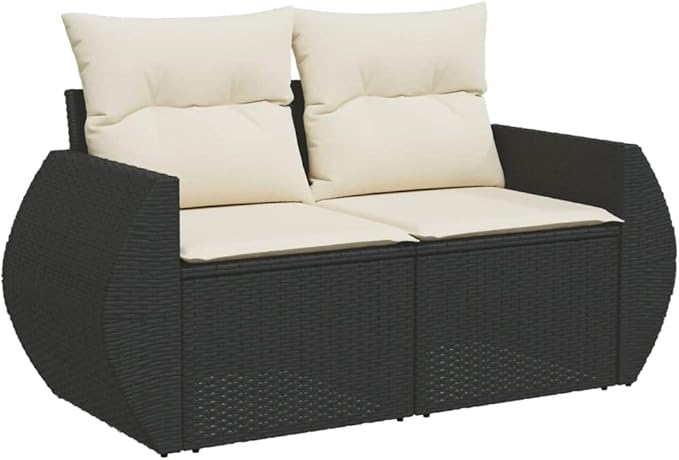 Garden Sofa Set Black PE Rattan Large Modular Garden Sofa Set Patio Conversation Outdoor Lounge for Decks backyards