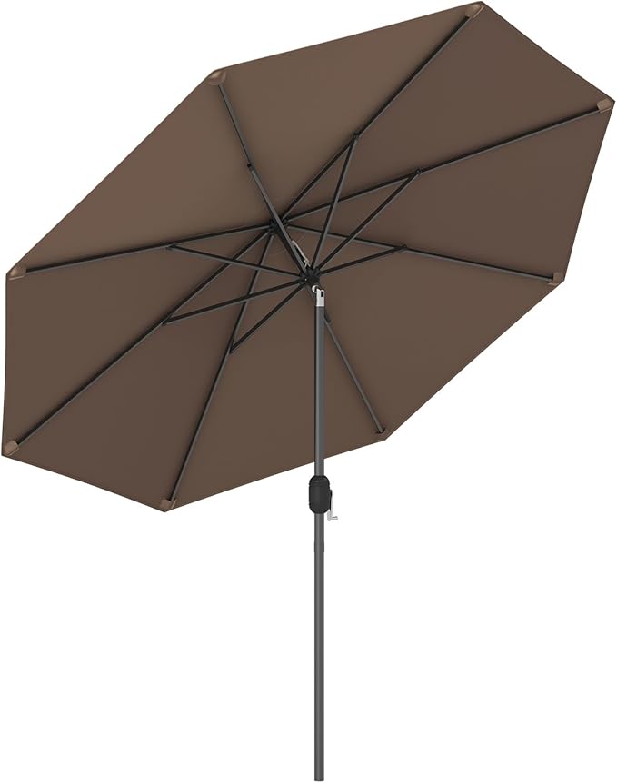 Giantex 9ft Patio Umbrella Outdoor, Market Table Umbrella w/Push Button Tilt and Crank, 180G Polyester Fabric and Sturdy Ribs, Sun Canopy Umbrellas for Patio Garden Beach Deck Pool