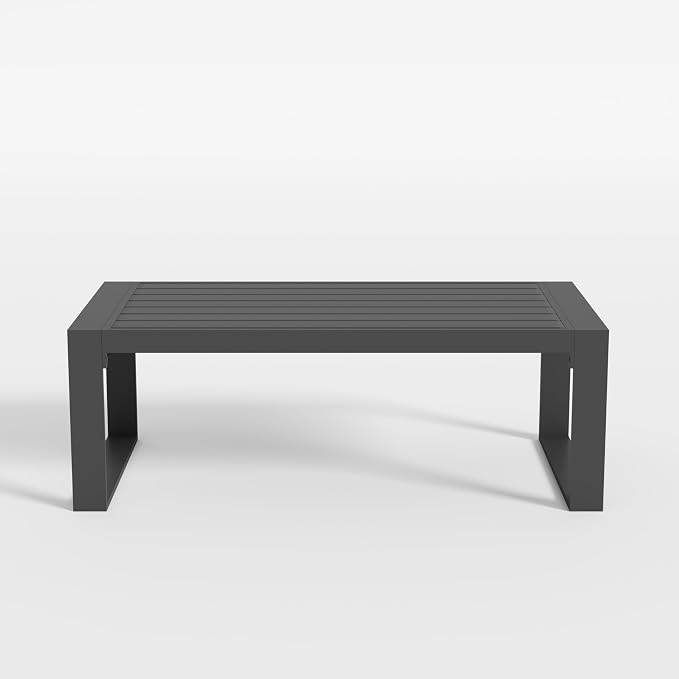 Sundale Outdoor Coffee Table, 40 Inch Rectangle Patio Coffee Tables for Outside, All-Weather Aluminum Coffee Side Table for Deck, Backyard, Balcony