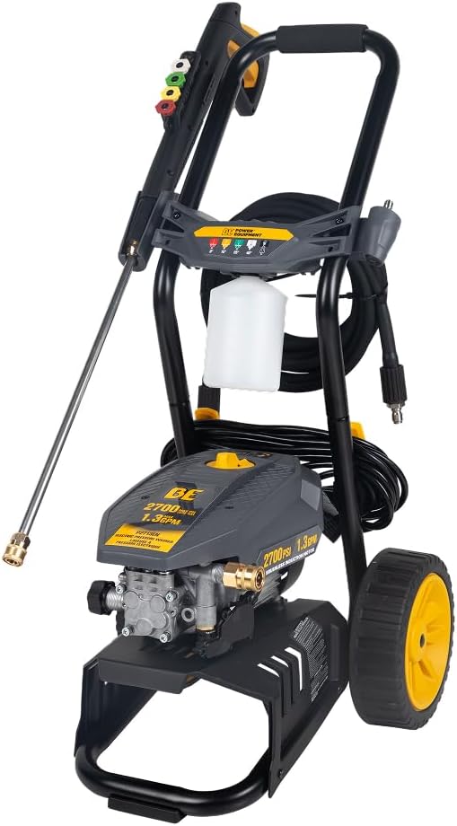 BE Power Equipment 2700 PSI 1.3 GPM Cold Water Corded Electric Pressure Washer