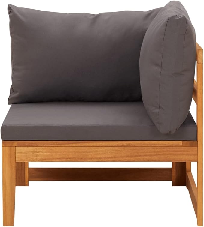 Patio Lounge Set with Dark Gray Cushions,Patio Furniture Sets,Patio Conversation Sets,Outdoor Furniture Sets,for Garden,Backyard,Outdoor,5 Piece Acacia Wood