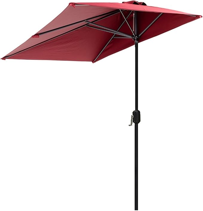 250cm against the wall Umbrella Half Rectangular Outdoor Patio Umbrella with Easy Crank Adjustable Height Without Base for gardens, balconies,patios,apartment terraces,cafes