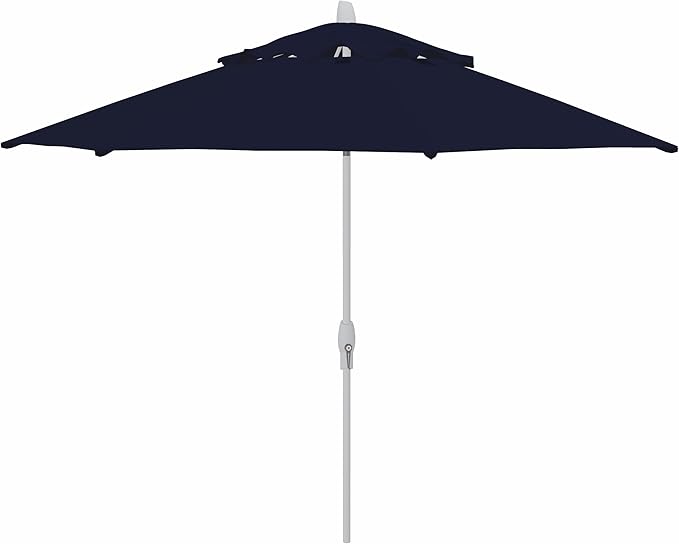 Treasure Garden 11ft Patio Umbrella – Outdoor Market Umbrella – Deluxe Auto-Tilt – White Aluminum Frame (O’bravia, Navy)