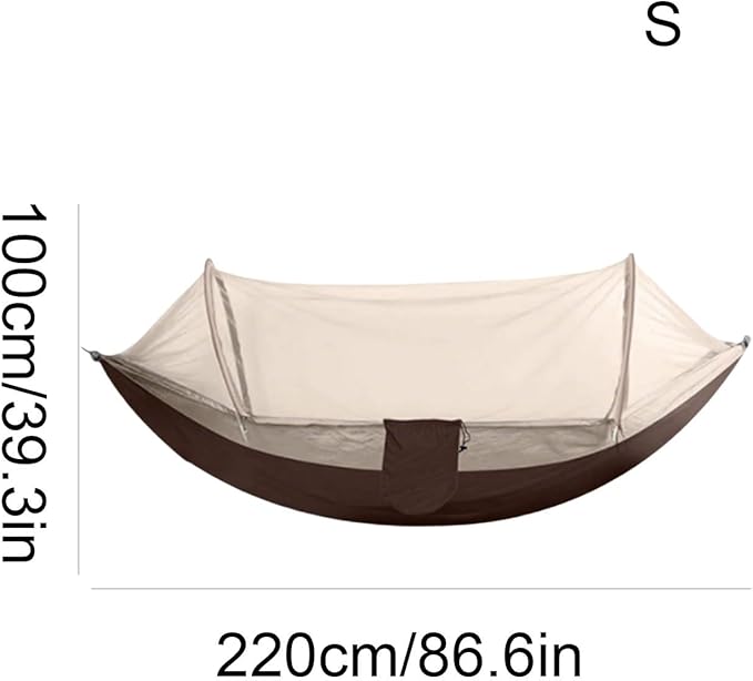 Portable Polyester Hammock with Mesh Outdoor Lightweight Portable Stable and Load-Bearing with Storage Bag On The Side Hammock Comfortable(Green,S)