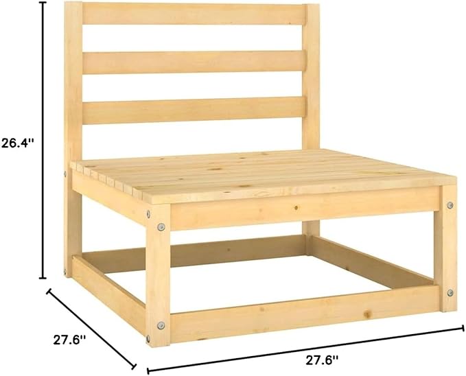 2 Piece Patio Lounge Set with Cushions Solid Wood Pine, Outdoor Patio Sectional, Outdoor Sofa Set, Furniture Conversation Sets, Outdoor Porch Furniture for Balcony, Yard