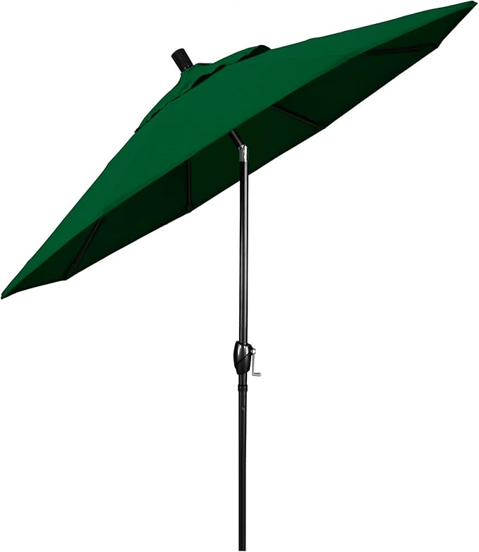 California Umbrella 7.5' Round Aluminum Market Umbrella, Crank Lift, Push Button Tilt