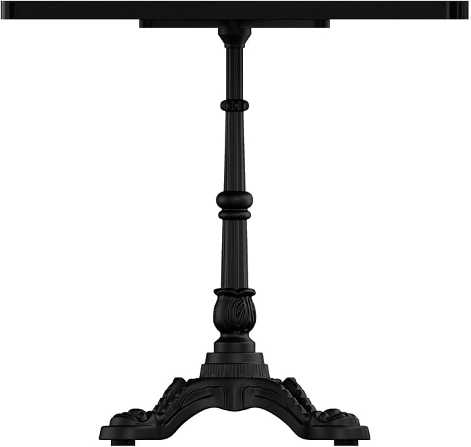 31.5" Sintered Stone Square Dining Table for 2-4 People, Marble Look Bistro Table with Heavy Duty Cast Iron Base for Outdoor Patio Garden Cafe, Living Room Balcony, Commercial Grade Small Space, Black
