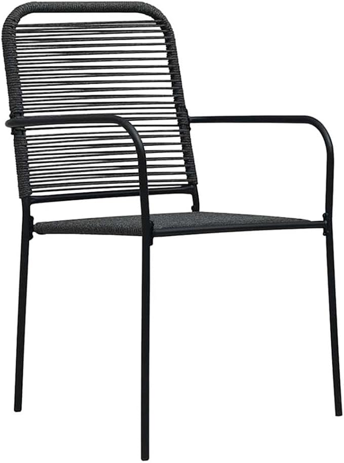 Afuera Living 5 Piece Powder-Coated Steel Patio Dining Set, Black Finish, Rectangular Design, UV-Resistant, Weather-Resistant Outdoor Garden Furniture for Spring and Summer Meals, Seats 4