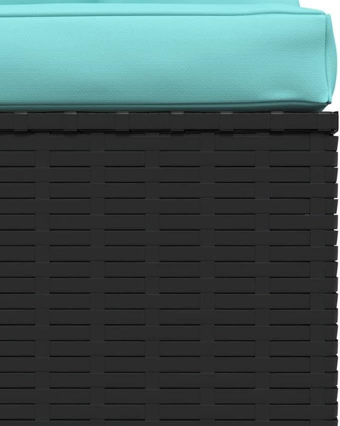 Patio Middle Sofa with Cushions Black Poly Rattan, Outdoor Patio Sectional, Outdoor Sofa Set, Furniture Conversation Sets, Outdoor Porch Furniture for Balcony, Yard