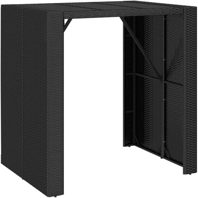 Outdoor Seating Furniture,Outdoor Conversation Sets,5 Piece Patio Bar Set Black Poly RattanSuitable for Patio, Garden, Gazebo Low