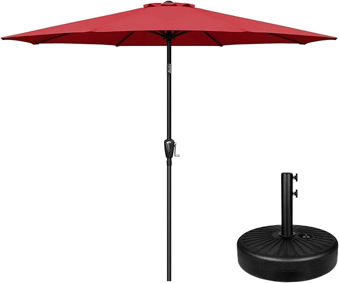 Simple Deluxe 9ft Outdoor Market Table Patio Umbrella with Button Tilt