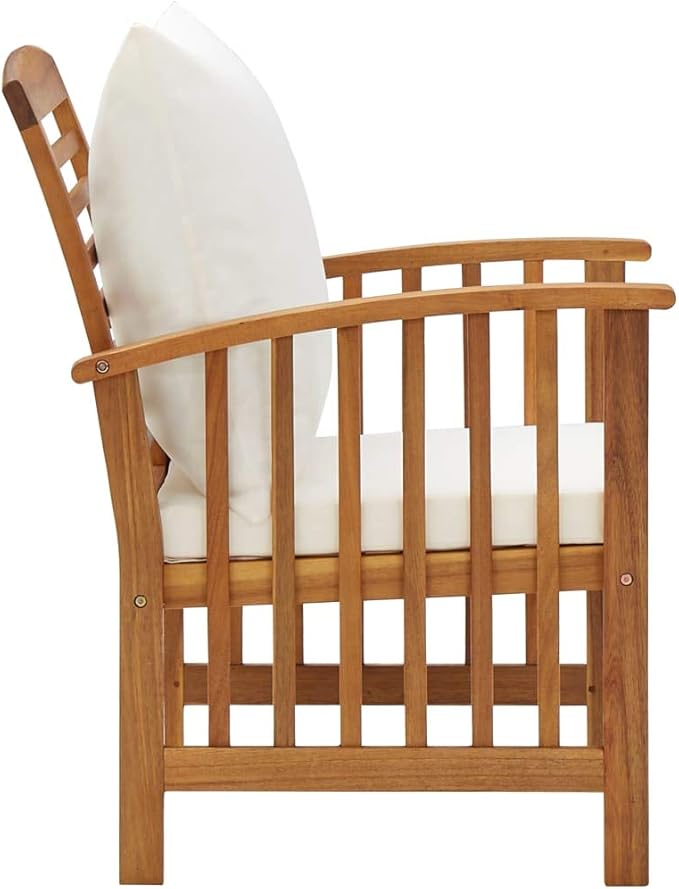 Patio Lounge Set with Cushions,Outdoor Patio Furniture,Outdoor Chat Conversation Set,Garden Furniture Sets,for Patio,Backyard,Garden,4 Piece Solid Acacia Wood