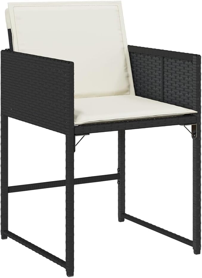 11 pcs Set Patio Dining Set & Balcony Furniture Black PE Rattan Outdoor Patio Furniture Set Garden Dining Set for Backyard Front Porch Lawn 108.3 x 41.7 x 28.7 in