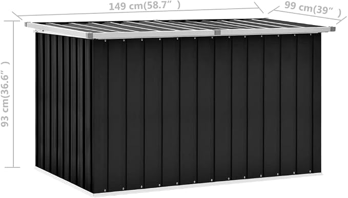 Patio Storage Box,deck box,outdoor storage box,toolbox,patio furniture,Easy to open and close with hinged lid,Anthracite 58.7"x39"x36.6"