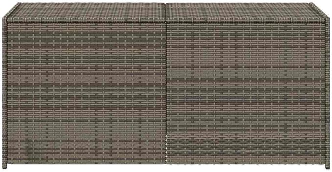 Grey PE Rattan and Powder-Coated Steel Garden Storage Box with Woven Design, 283 Liter Capacity for Cushions and Outdoor Essentials, Weather-Resistant and UV-Proof for Patio,