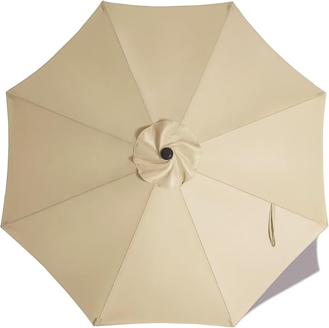 ABCCANOPY 9ft Outdoor Umbrella Replacement Top Suit 8 Ribs (Beige)