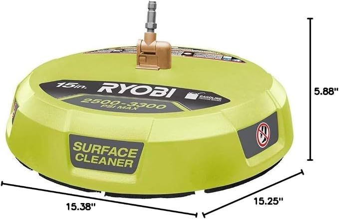 RYOBI RY31SC01 15 in. 3300 PSI Surface Cleaner for Gas Pressure Washer (Renewed)