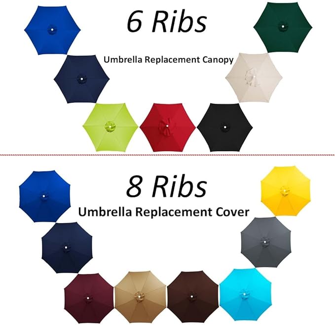 Replacement Umbrella Canopy For Market Table Beach Pool Umbrella Replacement Top Cover Patio Parasol Replacement Canopy Cover 6.5ft 7.5ft 9ft 10ft