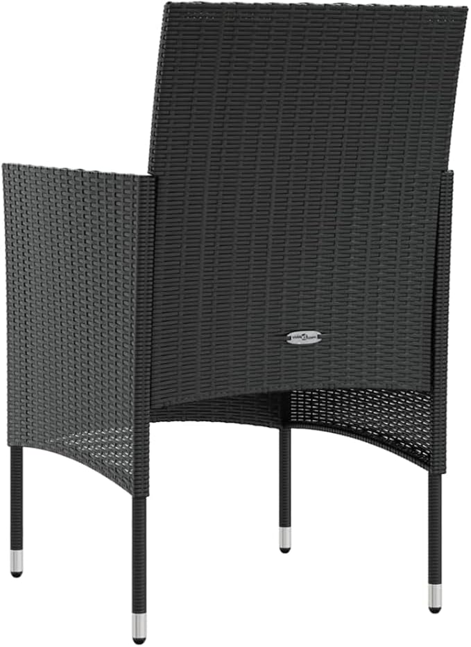 Backyard Furniture Patio Conversation Sets Outdoor Seating 8 Piece Patio Lounge Set with Cushions Poly Rattan Black Suitable for Swimming Pool, Courtyard, Garden