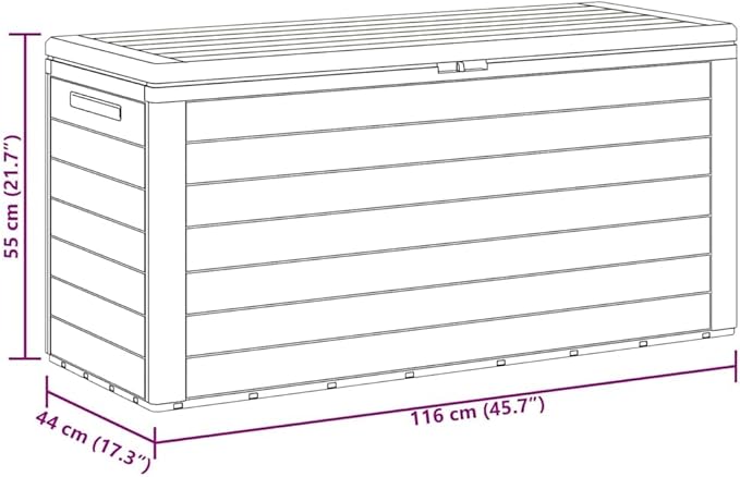 Outdoor Storage Box 76 Gallon Weather Resistant Deck Box for Patio Garden Furniture Cushions Brown Polypropylene Rectangular Bin
