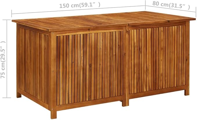 Solid Wood Outdoor Storage Bench,Solid Acacia Wood Garden Deck Box Patio Storage Box with Liftable Top Outdoor Wooden Storage Container for Patio,Backyard,Poolside, 59.1"x31.5"x29.5" -AA