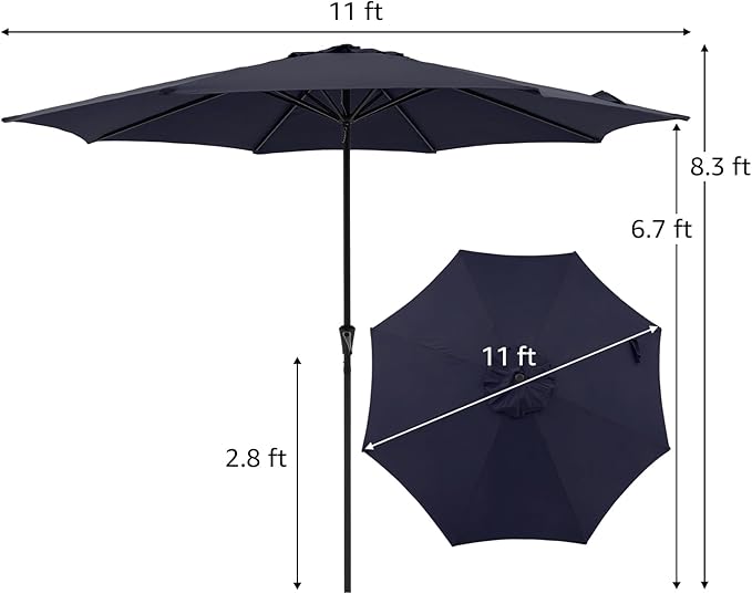 COBANA Patio Umbrella with Base Included, Outdoor Market Table Umbrella with Umbrella Stand Weights