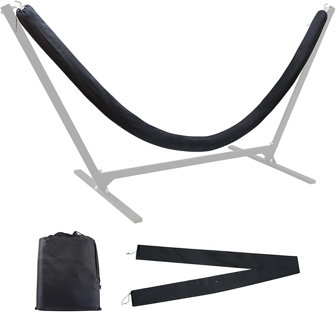 Hammock Cover,Waterproof Hammock Sleeve Protector,16 ft Hammock Storage Fits Most Outdoor Hammock for Hiking Camping,Keep Your Hammock Pristine for Years,Black (Cover Only)