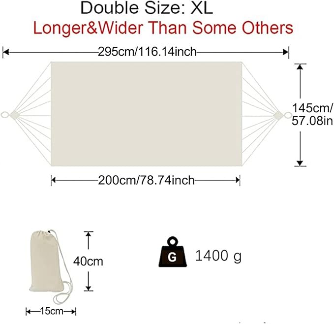 Hammocks A White Organic Cotton Hammock Double Two Person, Ethical, Fair Trade, Large
