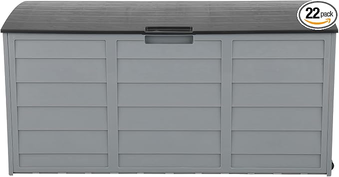 75 Gal Plastic Storage Deck Box, 260L Outdoor Garden Chest Seat