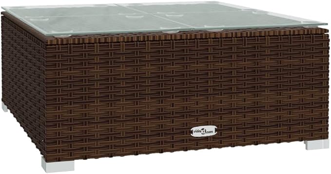 11 Piece Patio Lounge Set with Cushion, Piece Patio Set Furniture Conversation Sets Patio Lounge Set Outdoor Patio Sectional s Poly Rattan Brown