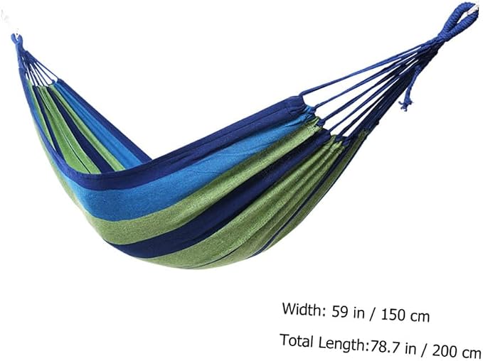 Double Camping Hammock Widened Canvas Swing for Adults Boy Girl Portable Outdoor Leisure Use Durable Easy to Pack for Travel Beach